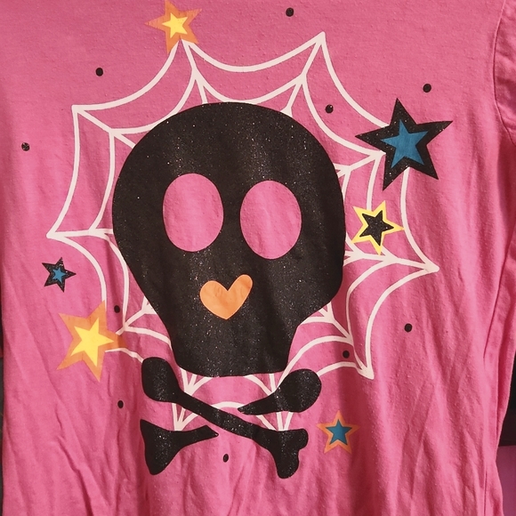 Skull Tangerine Kids top (pink) - Picture 1 of 4